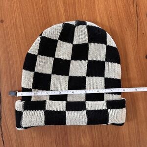 Checkered Black and White Beanie